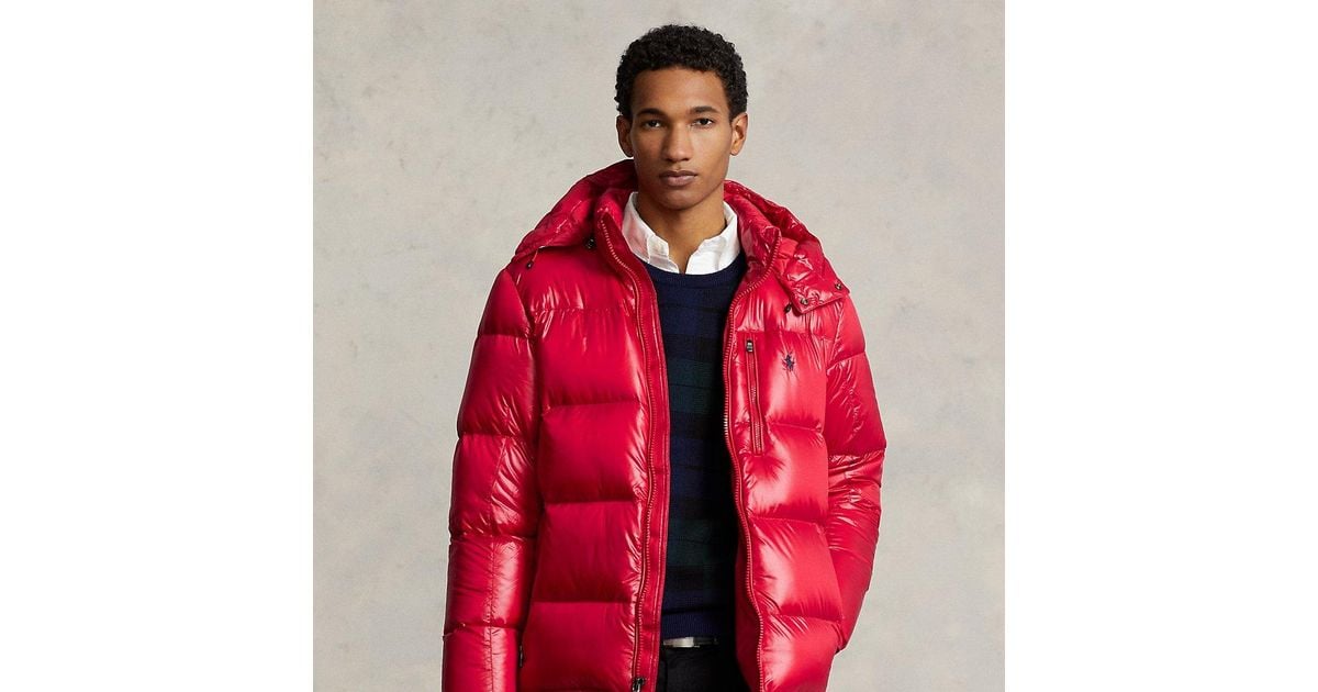 Ralph lauren puffer jacket red sale