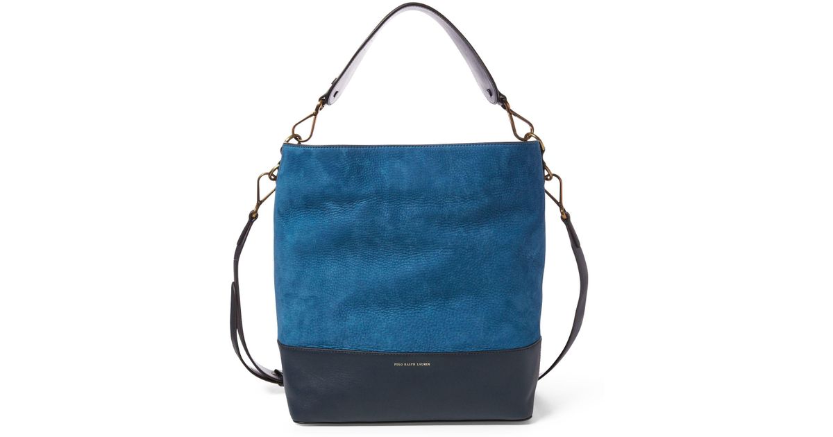 ralph lauren nubuck leather hobo bag