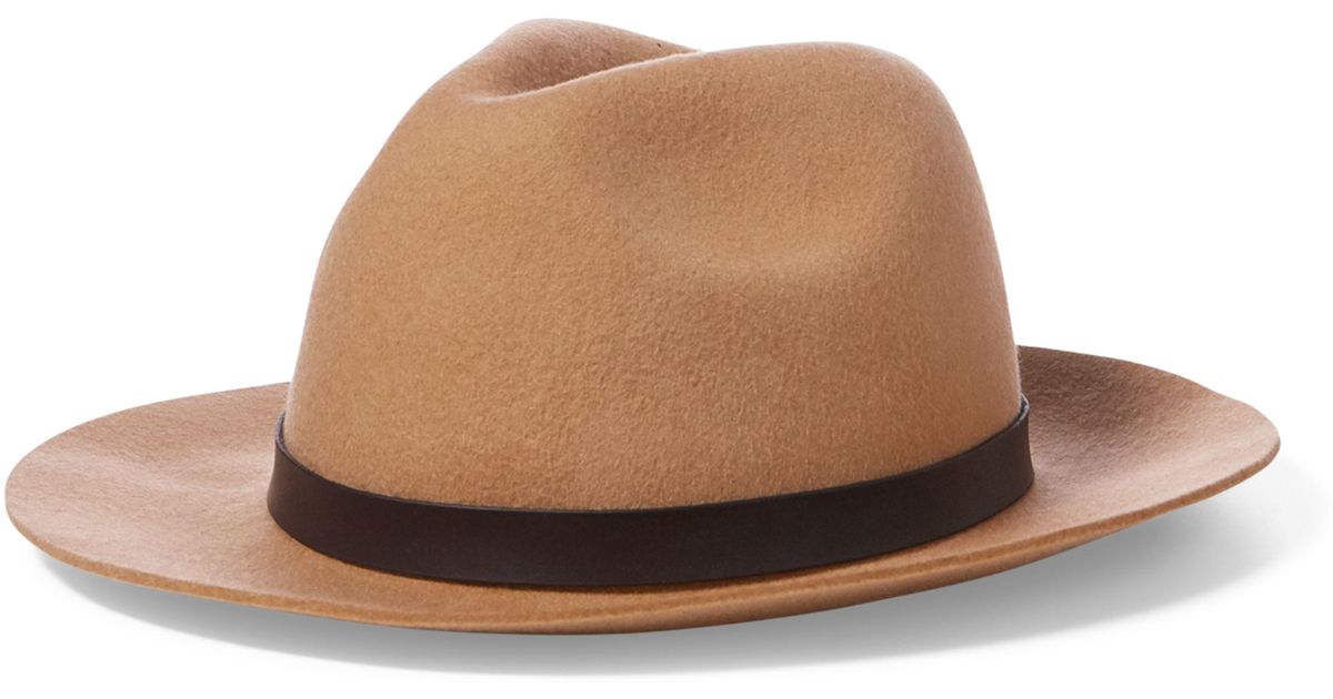 Ralph Lauren Wool Fedora Hat in Camel 
