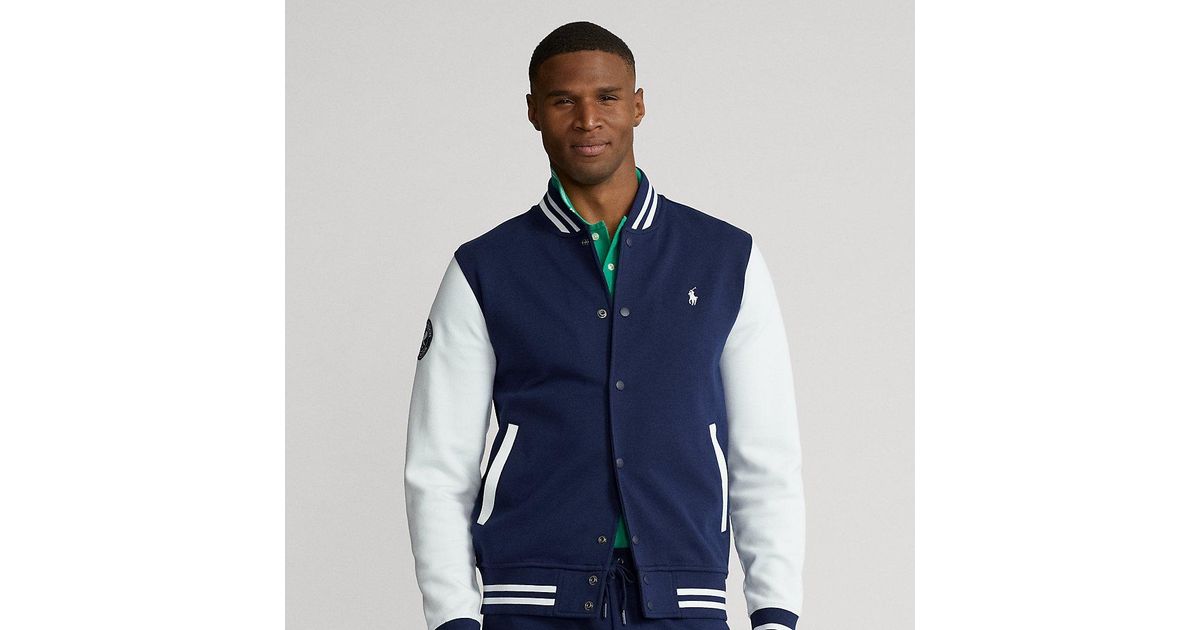 Ralph Lauren Wimbledon Double-knit Baseball Jacket in Blue for