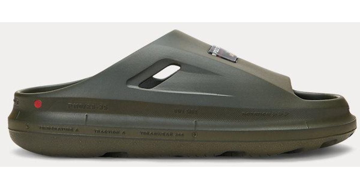 Ralph Lauren Ps125 Logo Slide in Green for Men | Lyst