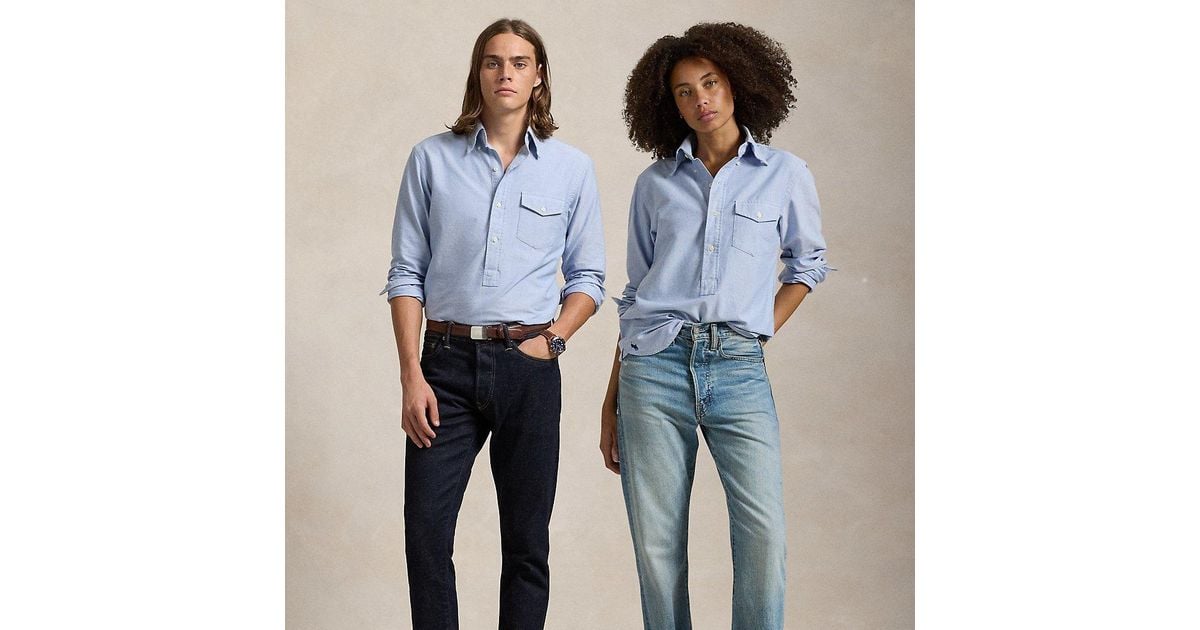 Mens popover oxford hot sale