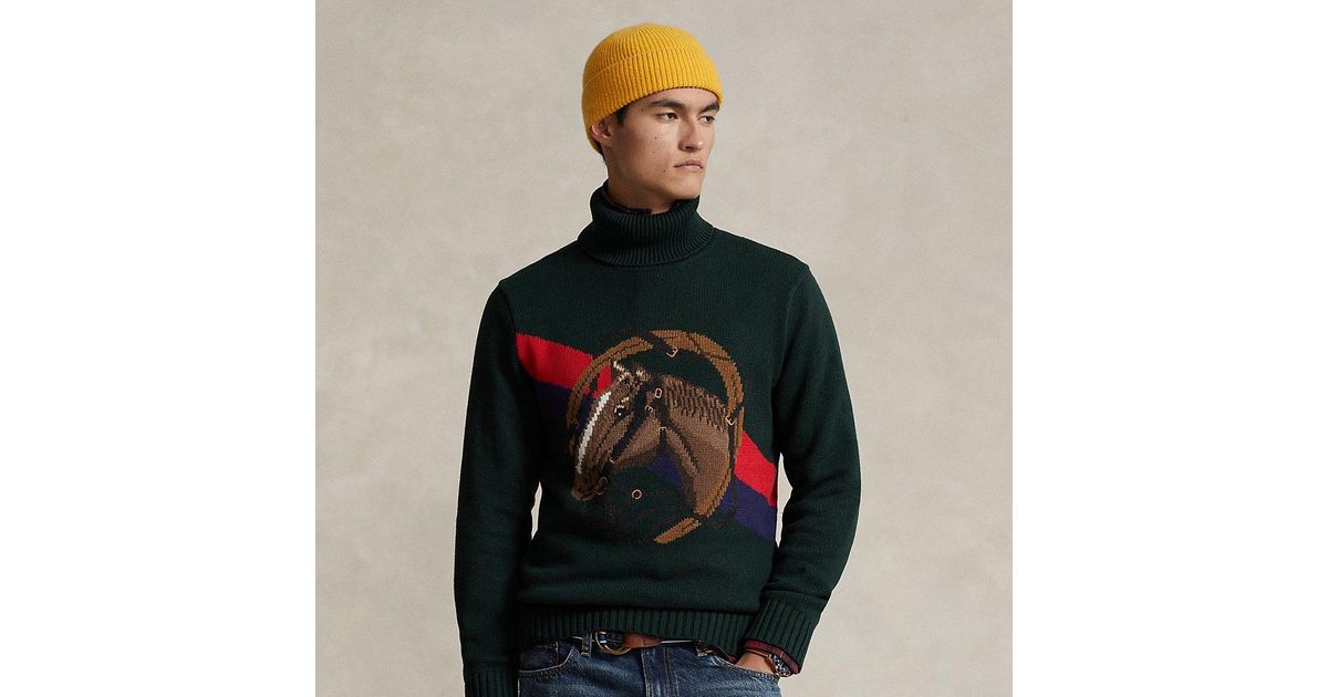 Polo Ralph Lauren Horsehead Cotton Turtleneck Sweater in Black for Men |  Lyst