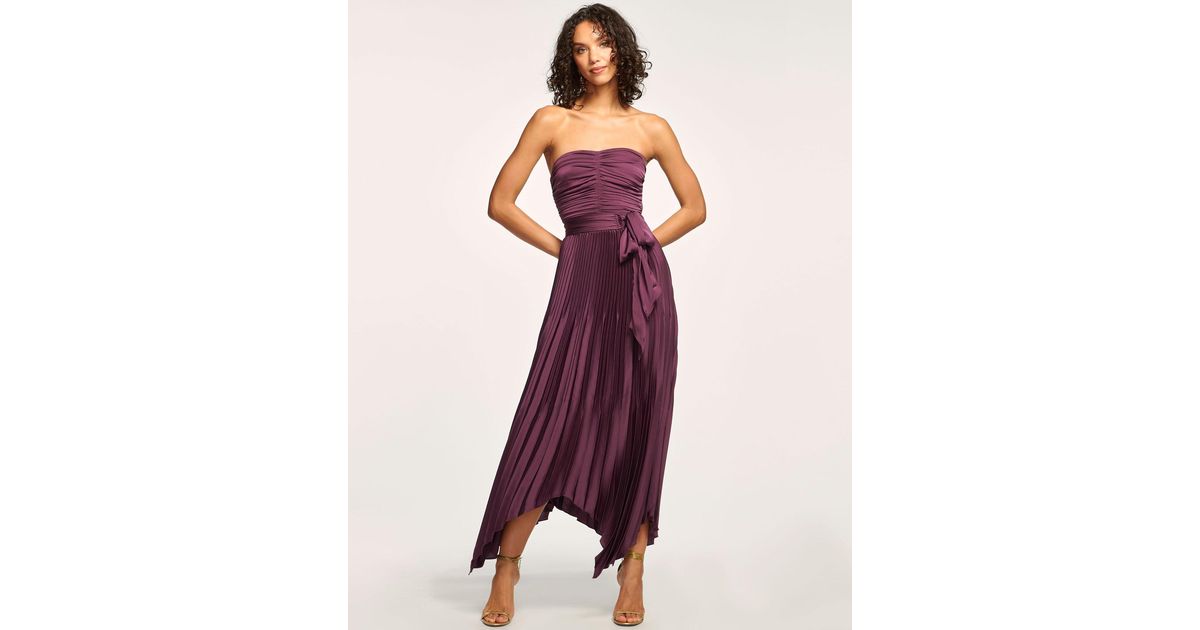 ramy brook purple dress $545 Ramy Brook Women's Purple Silk One-Shoulder Michelle A-Line Dress Size  8