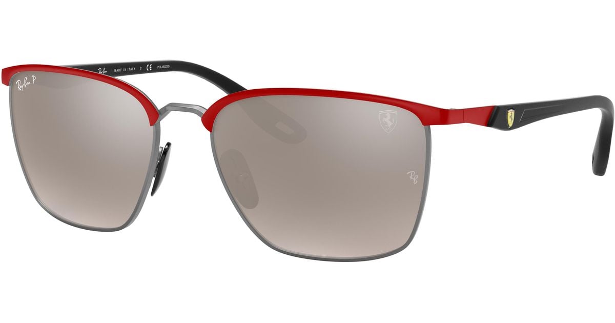 Ray-Ban Rb3673m Scuderia Ferrari Collection Sunglasses Frame Silver Lenses  Polarized in Black | Lyst