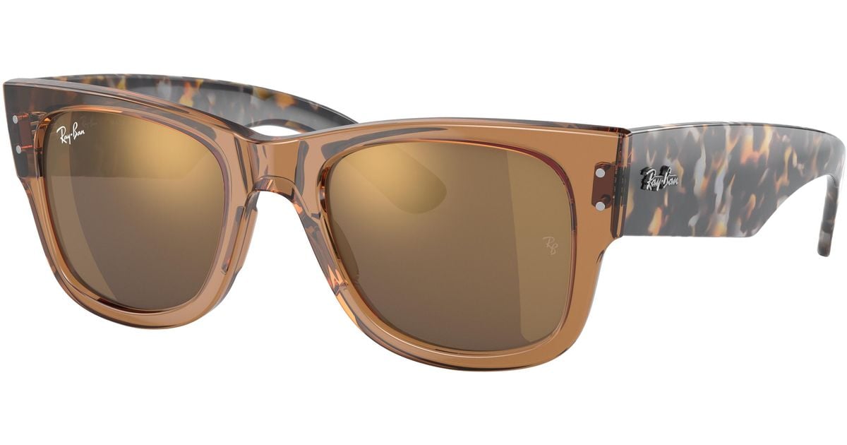 RayBan Mega Wayfarer Sunglasses Frame Gold Lenses in Black Lyst