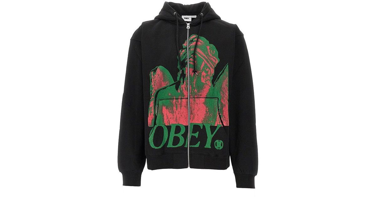 Obey 'Blindfold' Full-Zip Hoodie in Green for Men Lyst UK
