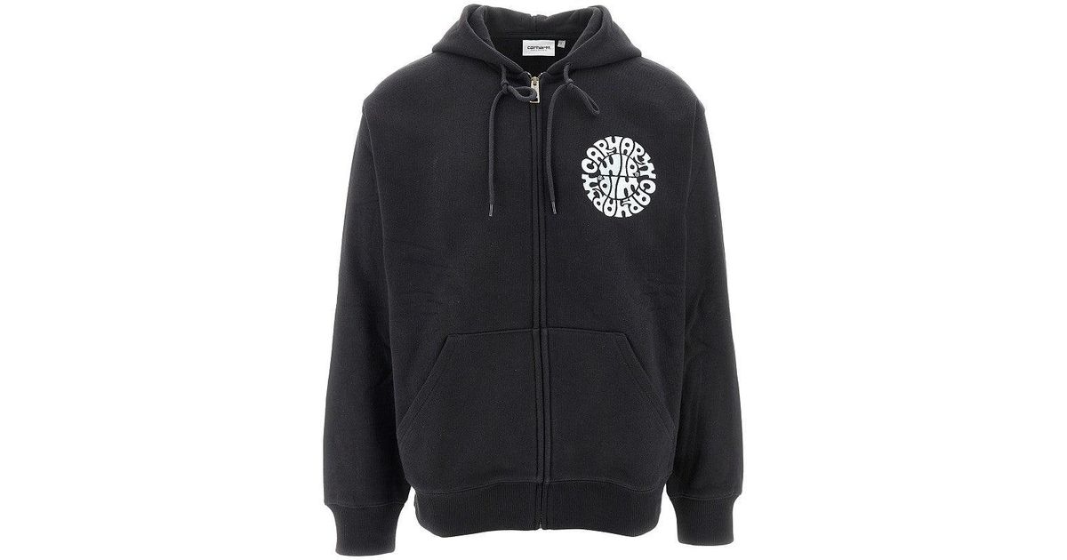 【Carhartt】HOODED JAZZY SWEAT JACKET R6141 Carhartt WIP Hooded Jazzy Sweat Jacket, Black / Air Sky
