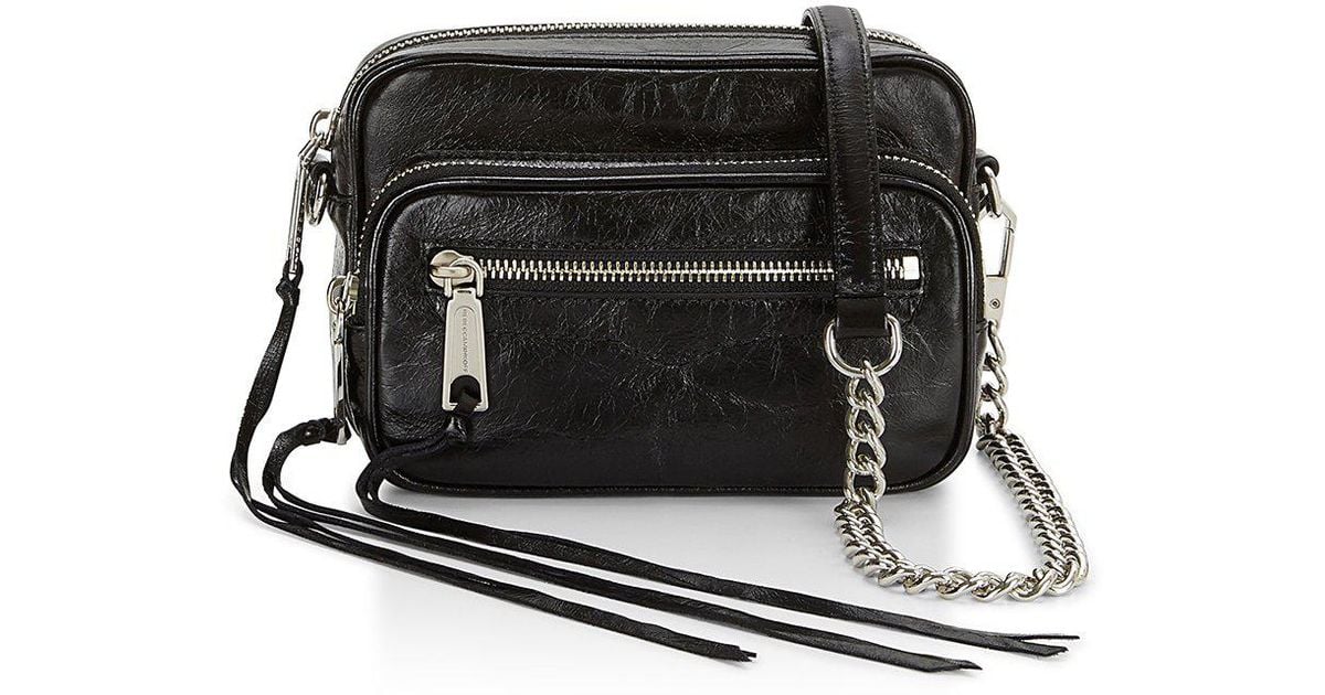Rebecca Minkoff Leather Solstice Camera Bag In Black Lyst Leather Solstice Camera Bag In Black