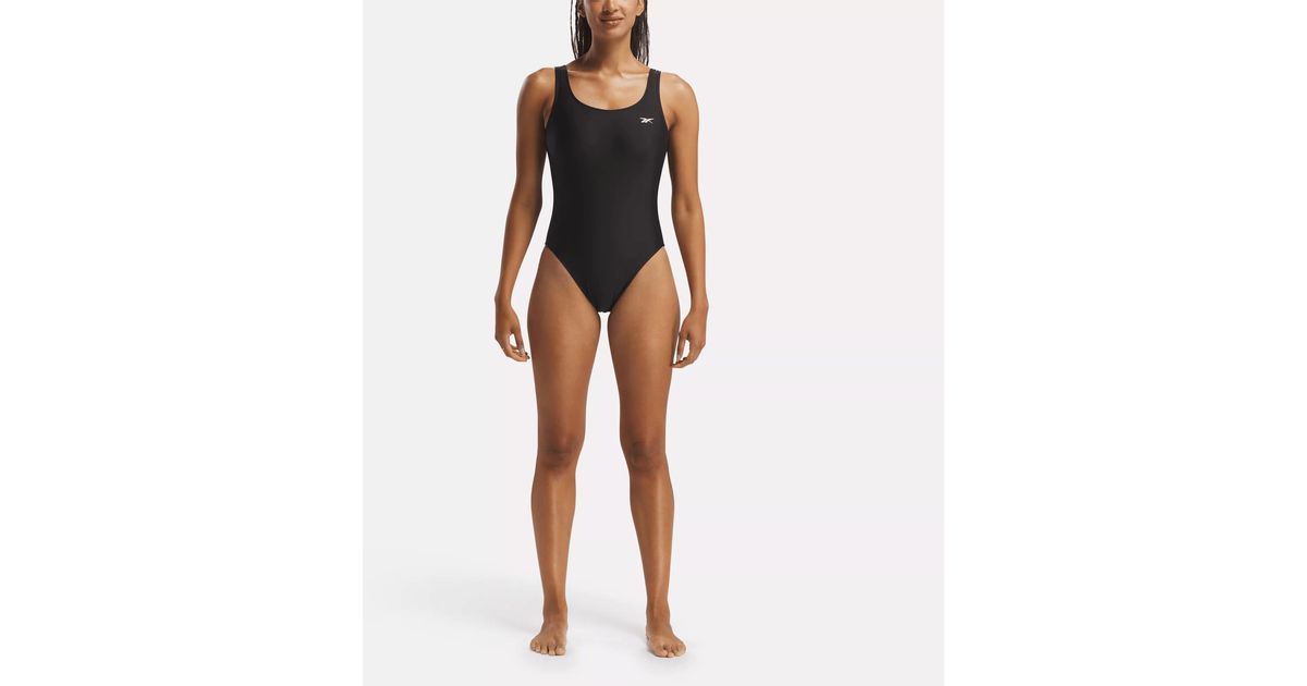 Reebok One Piece Swimsuit With Scoop Back in Black Lyst