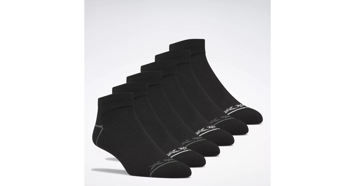Reebok Basic Quarter Socks 6 Pairs in Black for Men | Lyst