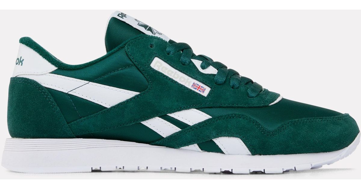 Reebok Classic Nylon Trainers in Green | Lyst UK