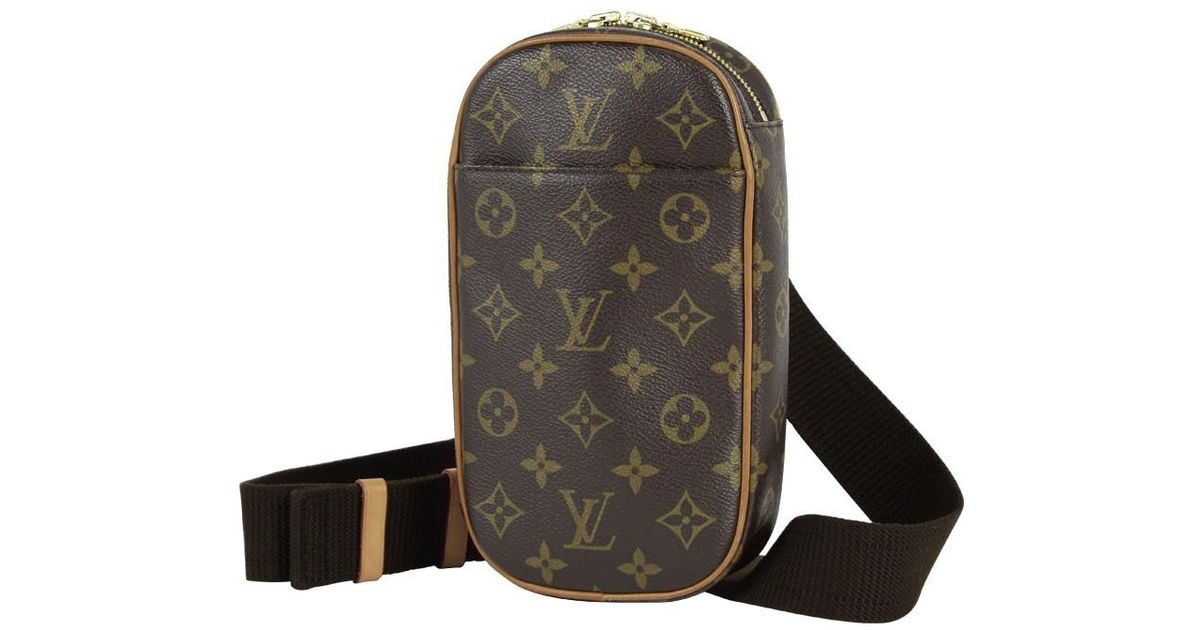 Louis Vuitton Pochette Gange Shoulder Body Bag 2way Monogram M51870 Mens Brown Recommendation Pre Owned For Men