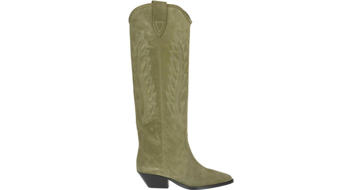 isabel marant denzy suede cowboy boots