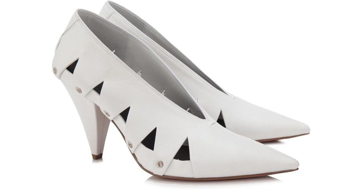 celine white heels