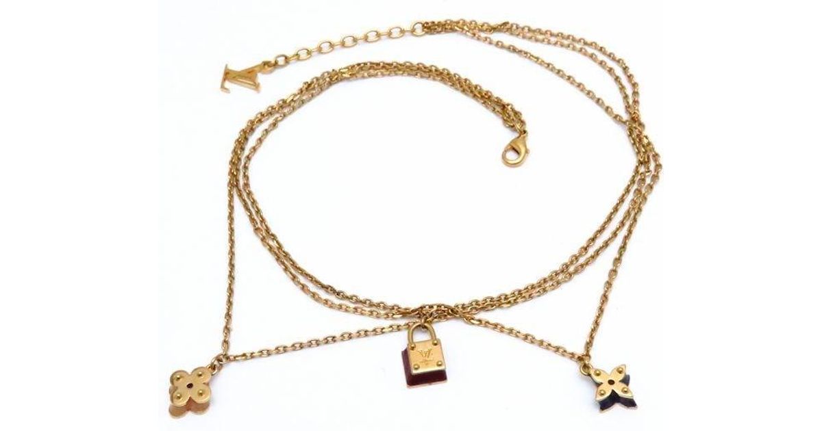 Louis Vuitton Gold Plated Collier Sweet Charm Necklace M66246 /097262 in Metallic - Lyst