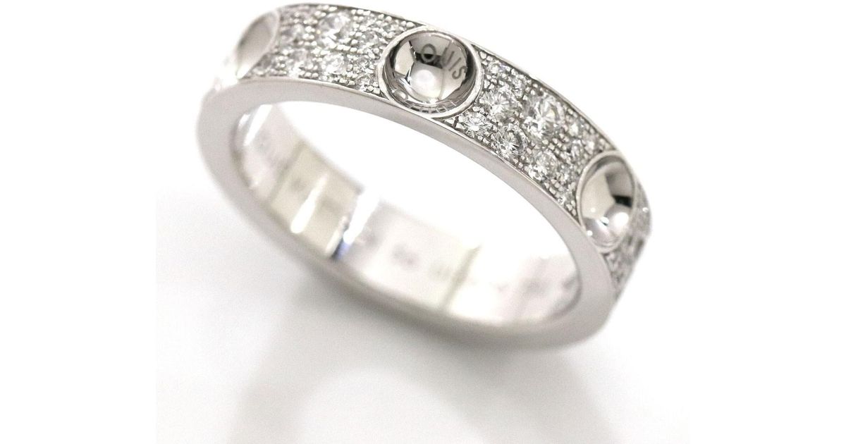 Louis Vuitton Petit Berg Empreinte Diamond Ring 18k Wg 750 Size56 70156089.. in Silver (Metallic ...