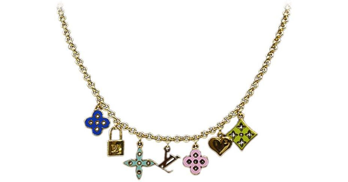 Louis Vuitton Gold Plated Gold/multicolor Necklace Women in Metallic - Lyst