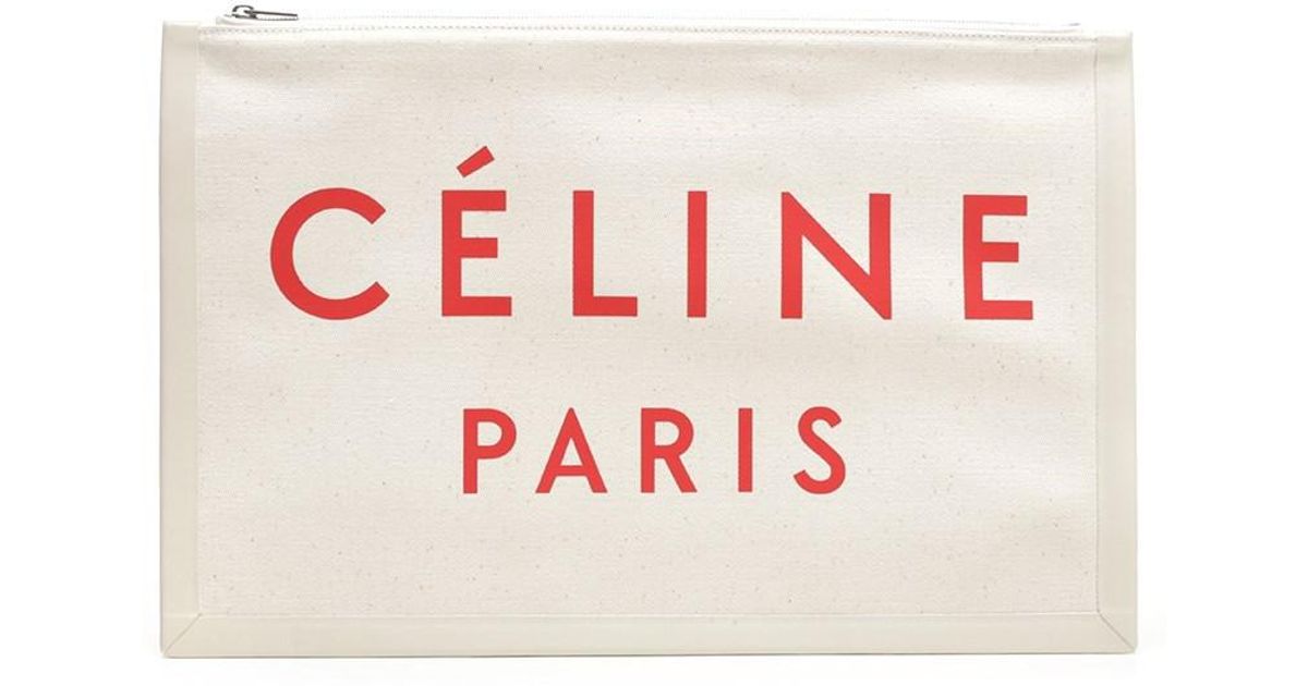 Céline Leather Clutch Fw18 10a962b4w 27nr in White - Lyst