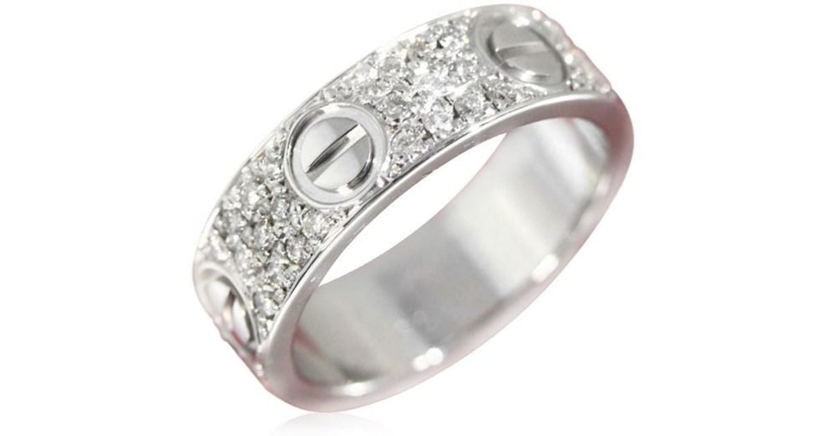 cartier silver ring with diamonds