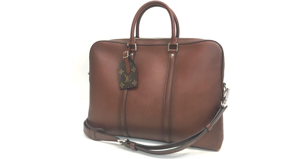 Louis Vuitton Portedocument Patina Finish Pdv-bandouliere 2way Briefcase Business Bag Brown Calf ...