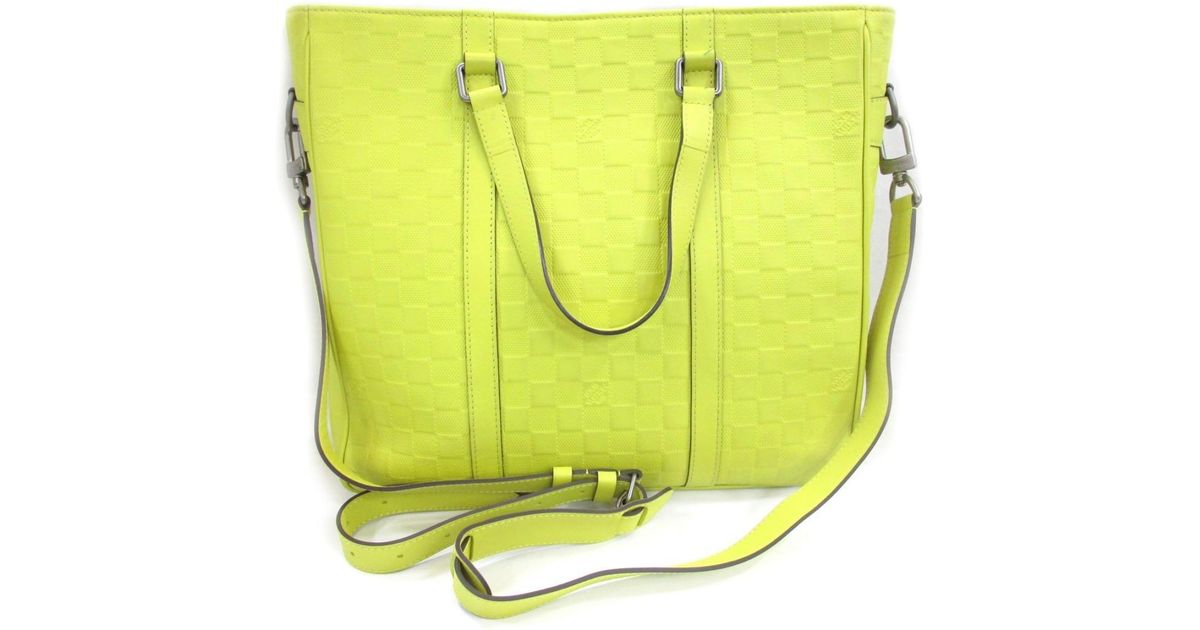 Louis Vuitton Auth Tadao Pm Shoulder Tote Bag N41393 Damier Infini Yellow for Men - Lyst