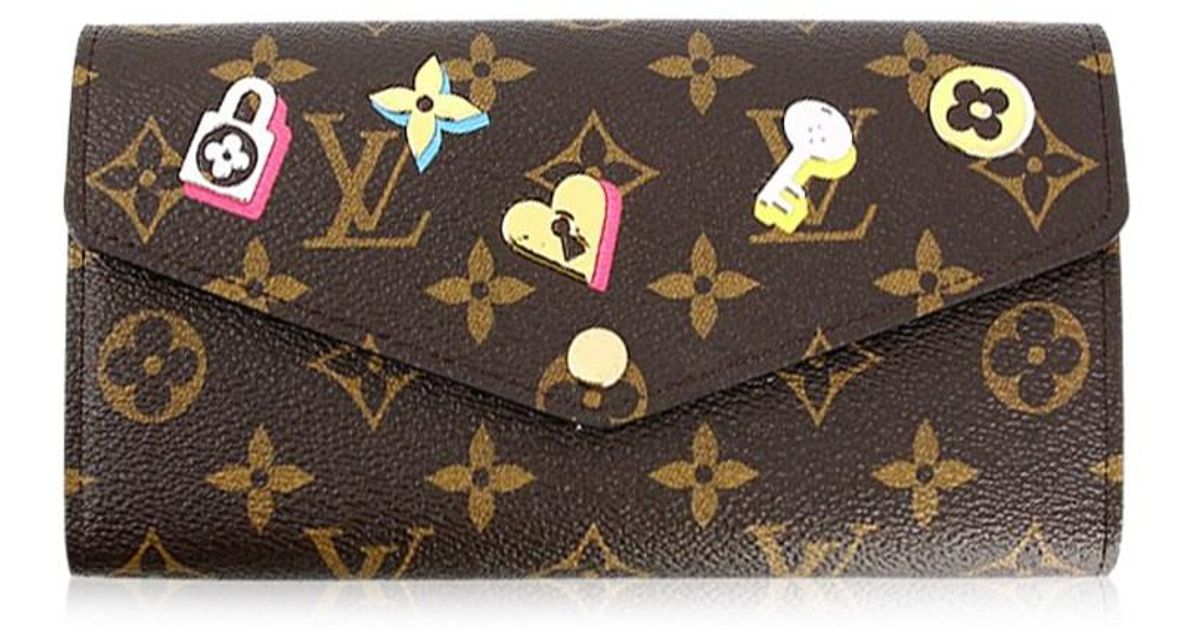 Louis Vuitton Sarah Wallet Monogram Love Lock Bifold Wallet Leather [new] in Brown - Lyst