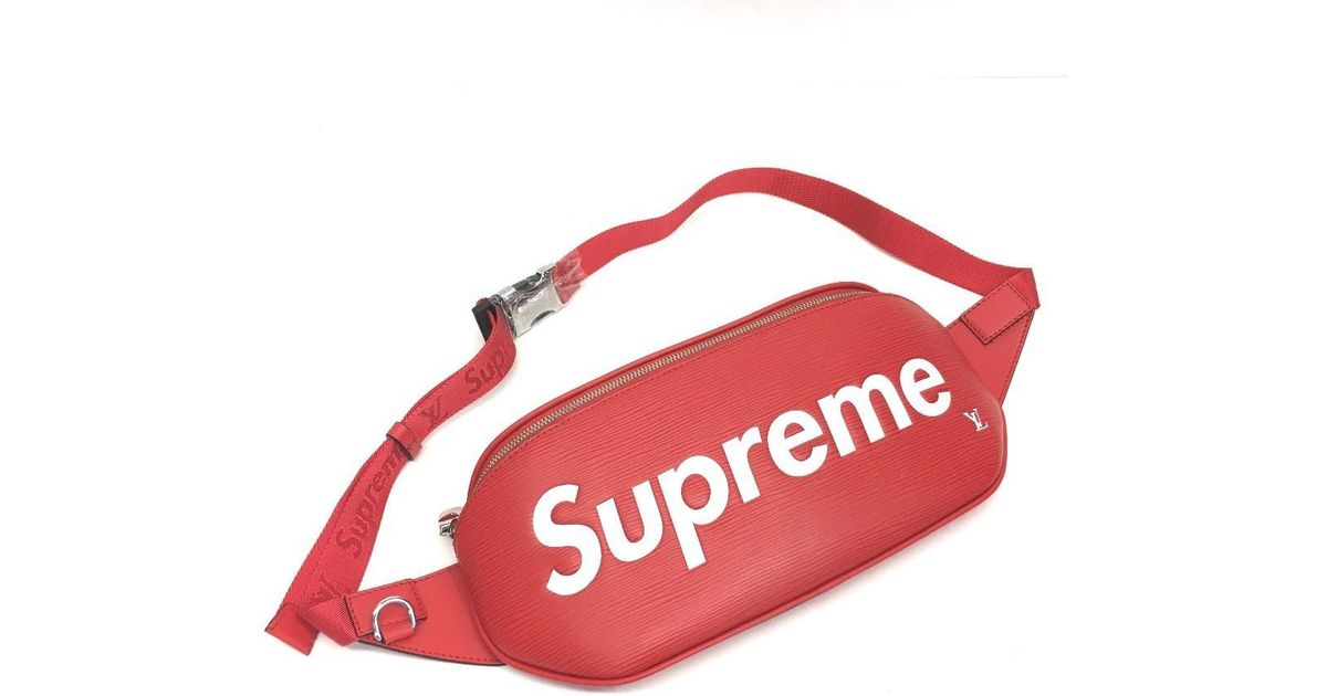 louis vuitton x supreme bumbag epi red