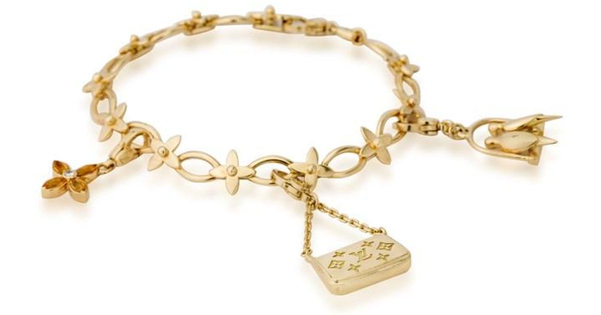 Louis Vuitton Pre-owned 750 Yellow Gold Charms Bracelet in Metallic - Lyst