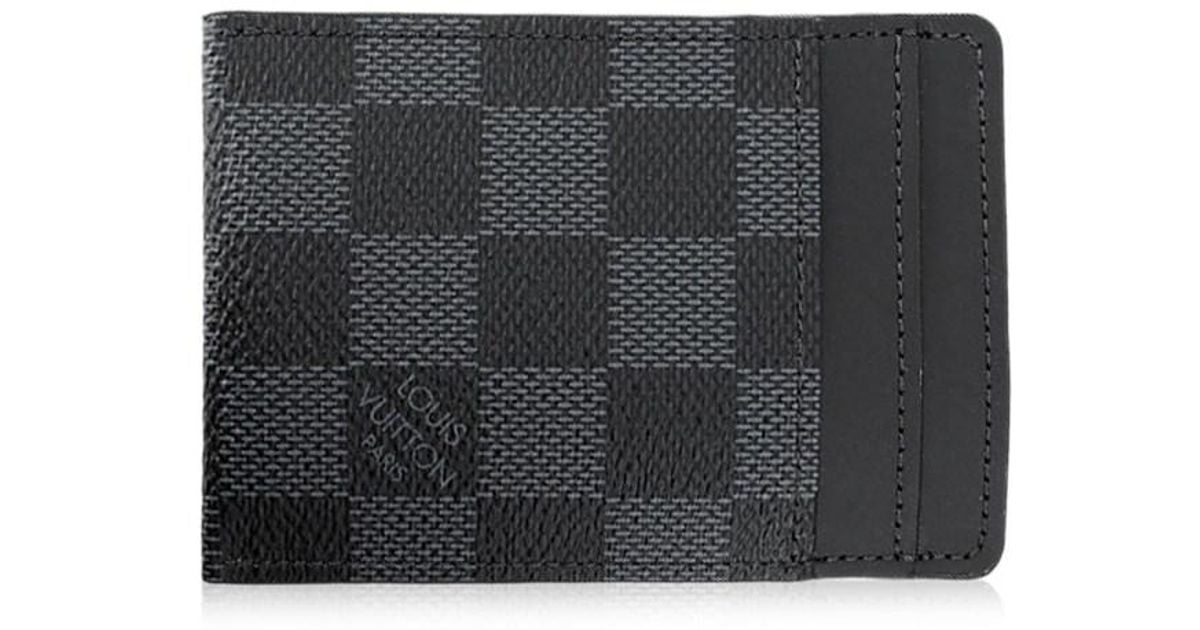 Louis Vuitton Pince Card Holder With Bill Clip Damier Graphite Gray