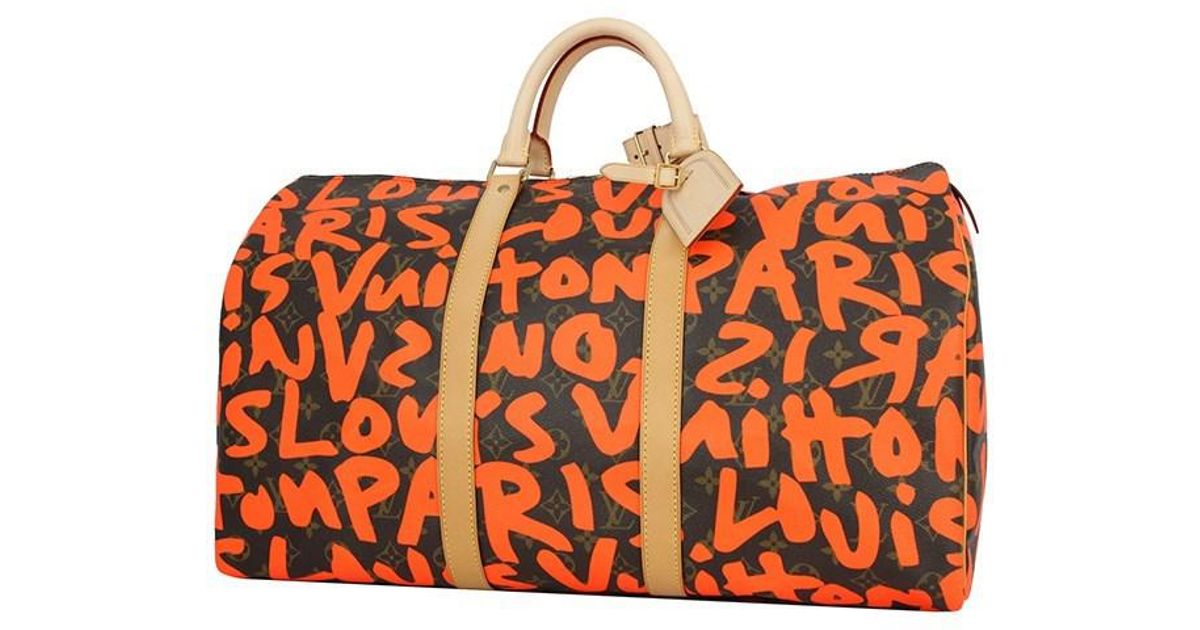 Louis Vuitton Canvas Keepall 50 Monogram Graffiti Orange Handbag Boston Bag in Brown - Lyst
