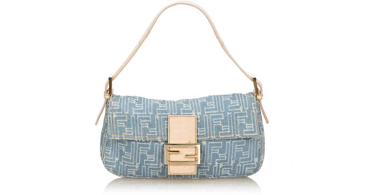 fendi denim baguette