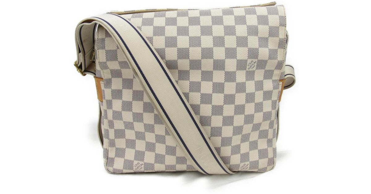 Louis Vuitton Auth Naviglio Shoulder Messenger Bag N51189 Damier Azur Used  in White for Men - Lyst