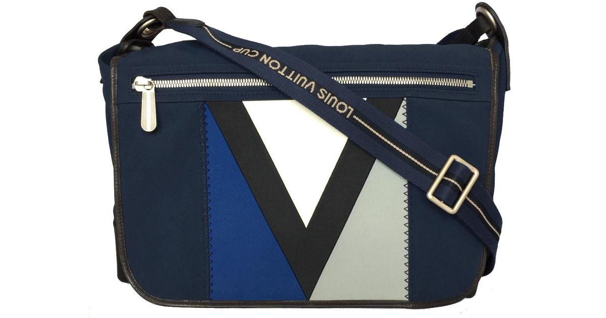 louis vuitton blue messenger bag