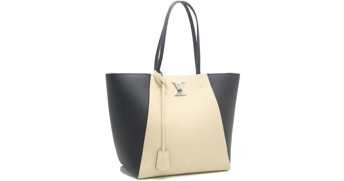 Louis Vuitton Leather Lockme Cabas Tote Bag M42289 Vanilla Noir /58988 in Beige (Natural) - Lyst