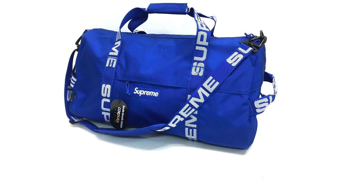 supreme duffle bag blue