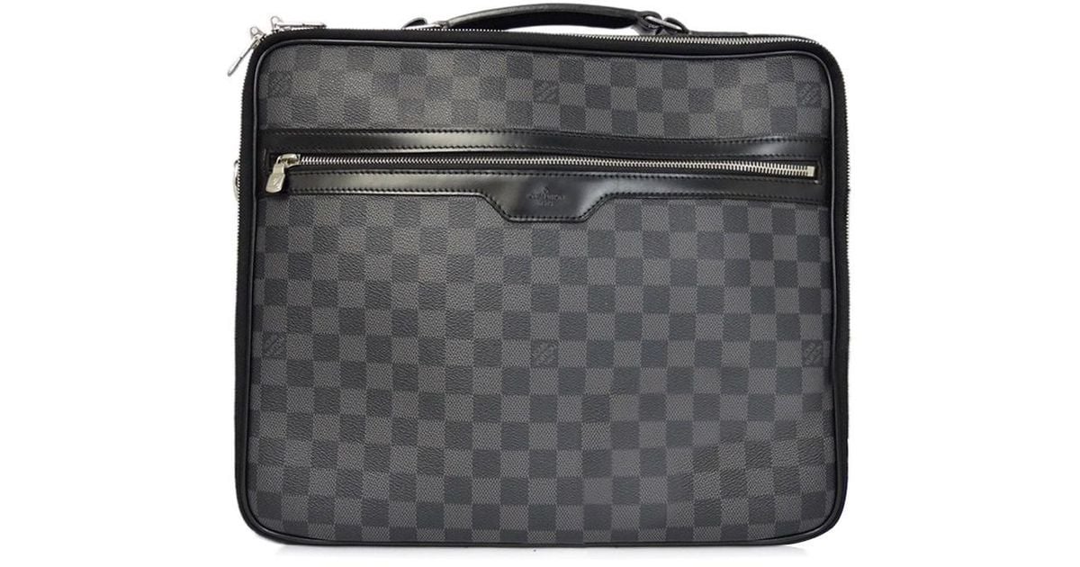 Lyst Louis Vuitton Damier Gras Fit Computer Case Steve N58030 Pre Lyst Louis Vuitton Damier Gras Fit Computer Case Steve N58030 Pre Owned In Black For Men