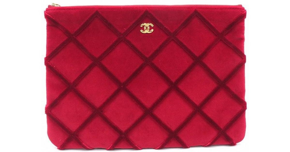 chanel red clutch
