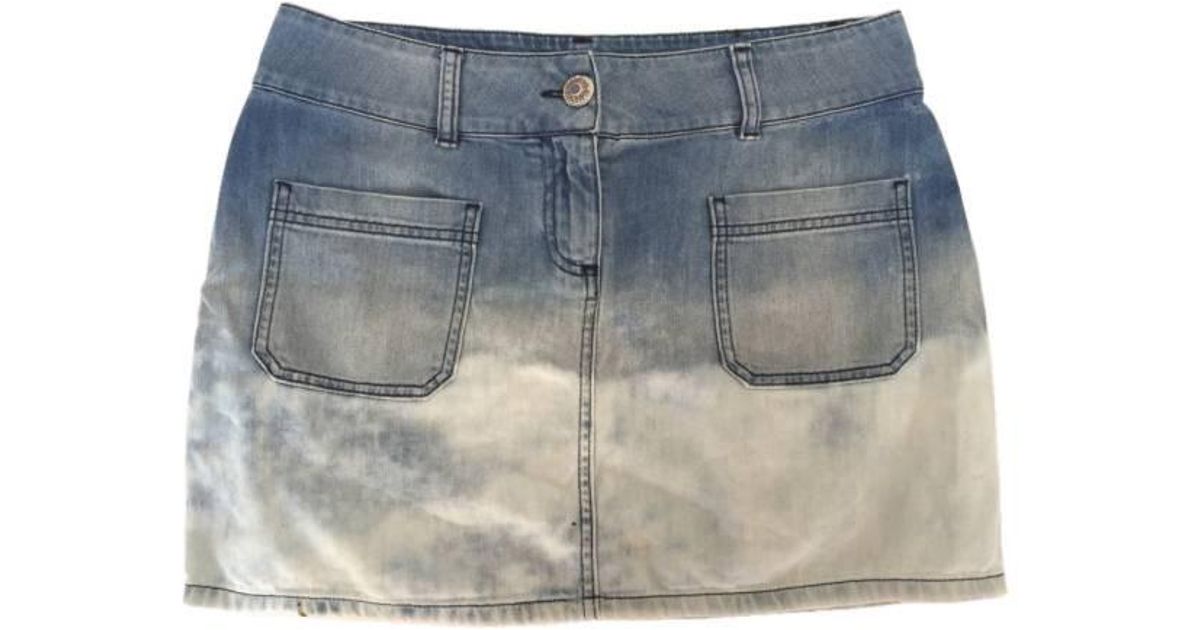 chanel denim skirt