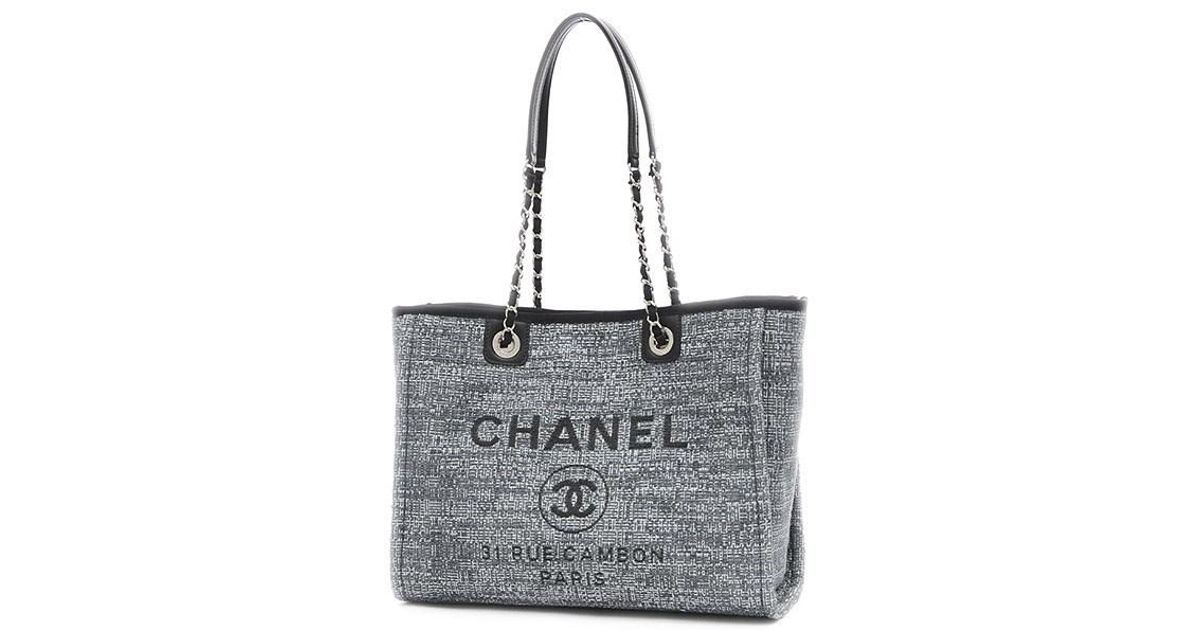 chanel tweed tote bag