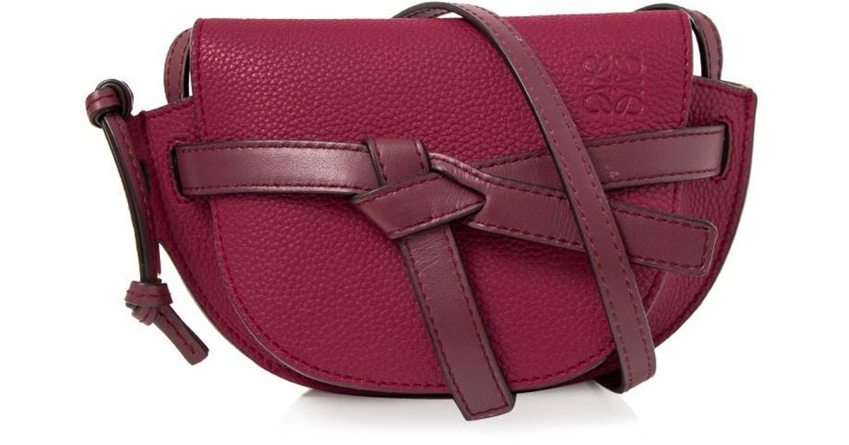 Loewe Leather Pre-owned Mini Gate Bag in Red - Lyst