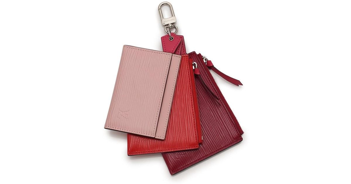 Louis Vuitton Trio Path Card Holder Card Case Epi Leather Pink in Red - Lyst