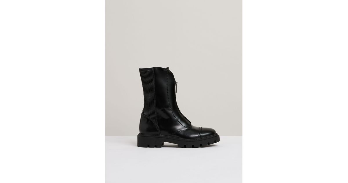 zip front ankle boots uk