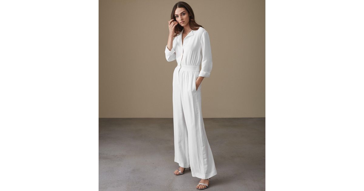 reiss arizona jumpsuit ivory