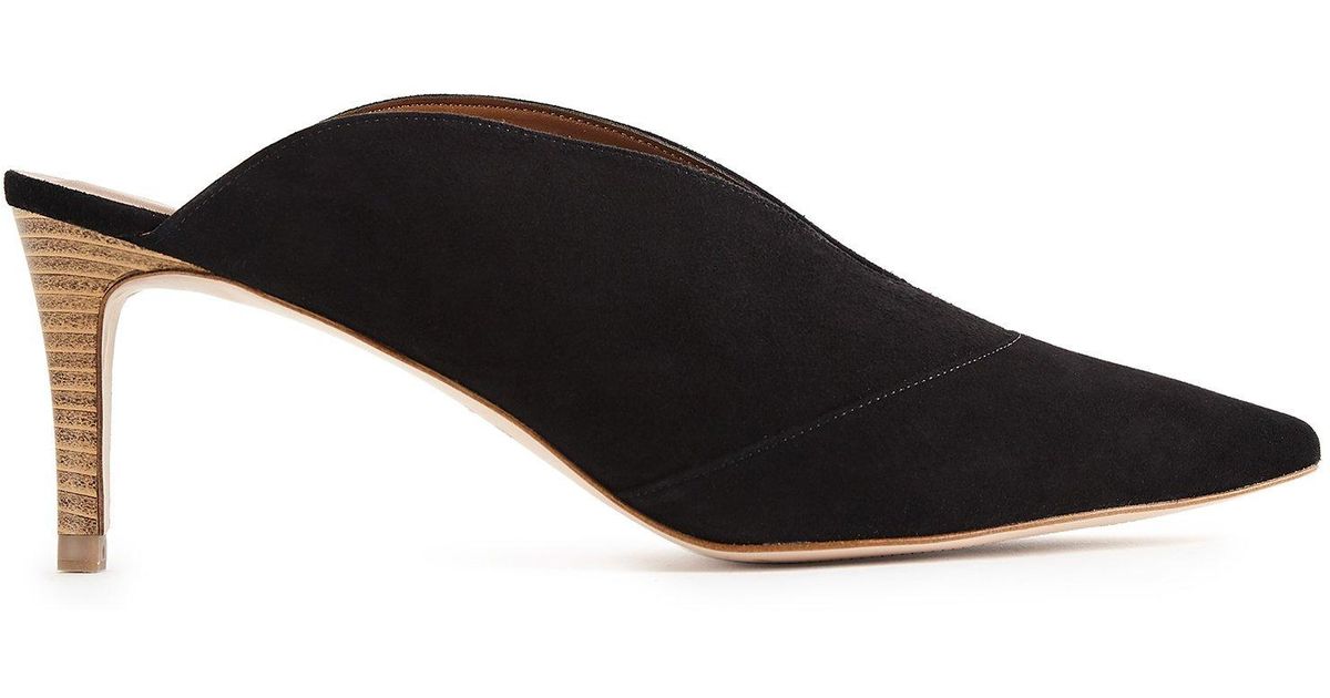 Reiss Leather Catalina - Suede Mules in Black - Lyst