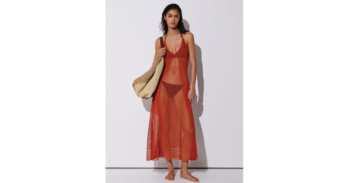 reiss crochet dress Reiss Aspen Backless Crocheted Midi Dress