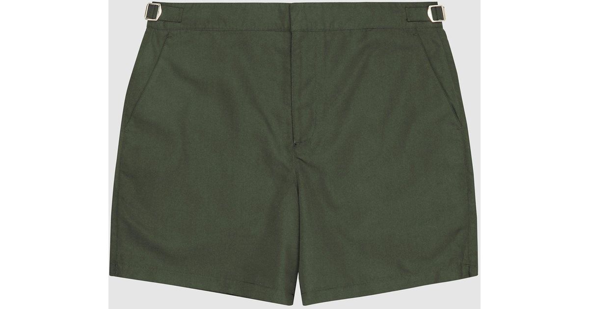 Reiss Jose Swim Shorts With Side Adjusters in Green for Men Lyst