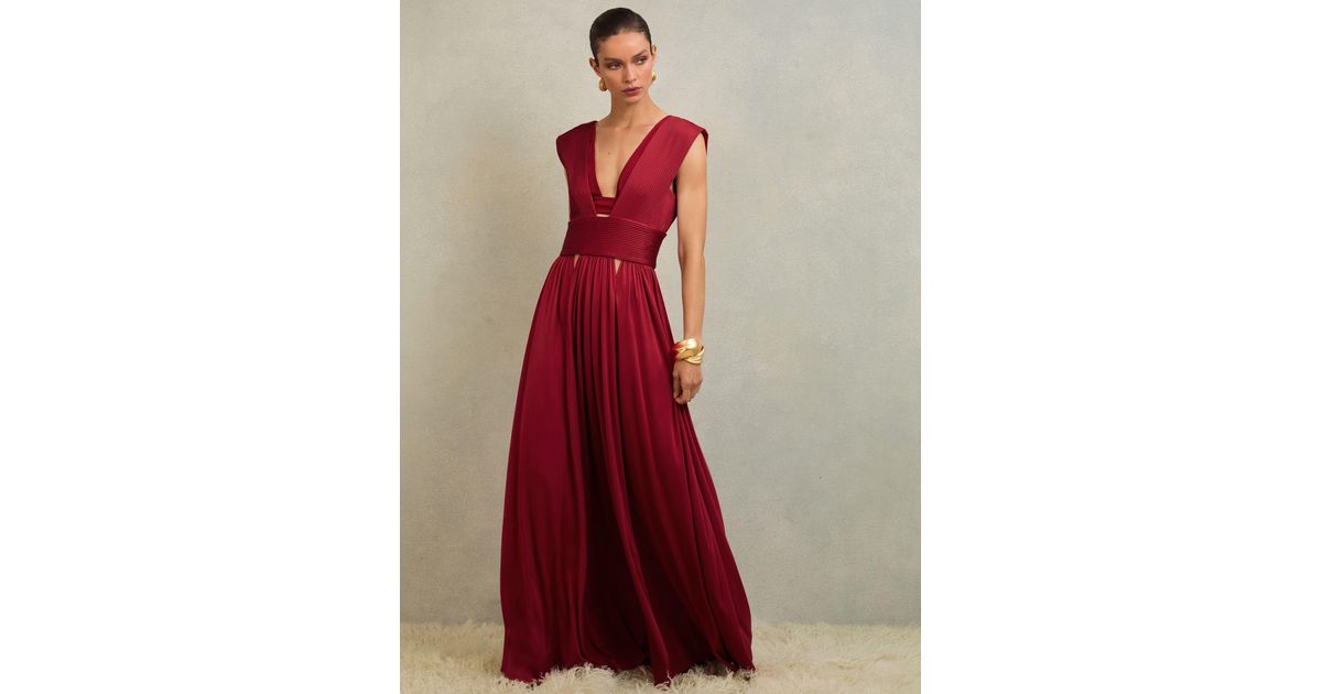 Reiss Jasmine - Atelier Red Atelier Cut-out Pleated Maxi Dress, Us 10 | Lyst Reiss Jasmine - Atelier Red Atelier Cut-out Pleated Maxi Dress, Us 10 | Lyst
