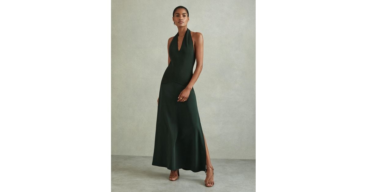 【海外限定】REISSドレス☆Rene Hybrid Knit Midi Dress in Gree Reiss Rene - Green Hybrid Knit Midi Dress, L | Lyst