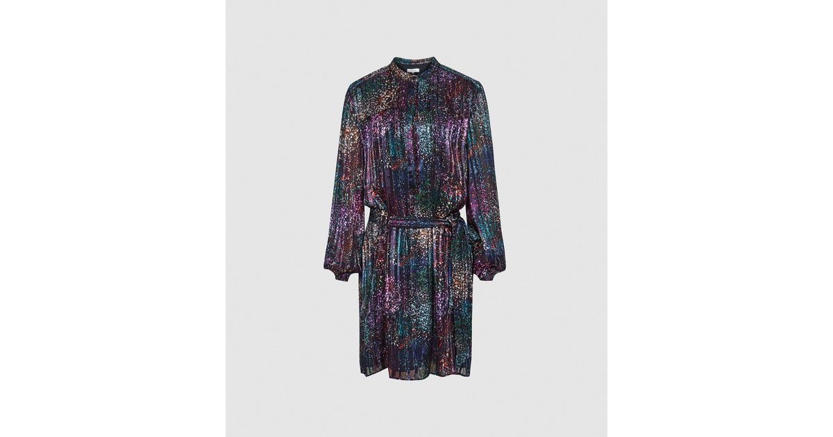 reiss isla metallic dress